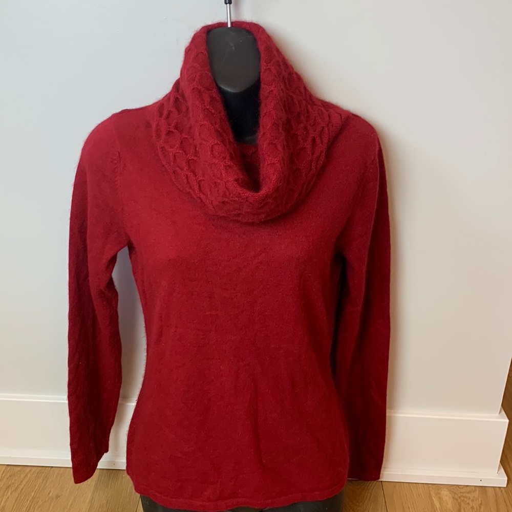 Sarah Spencer cowl neck sweater
